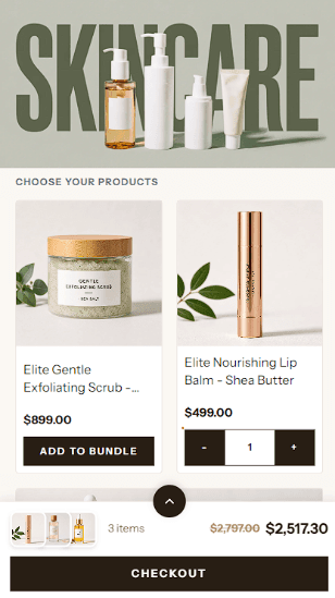Elite Bundle Builder — mobile storefront